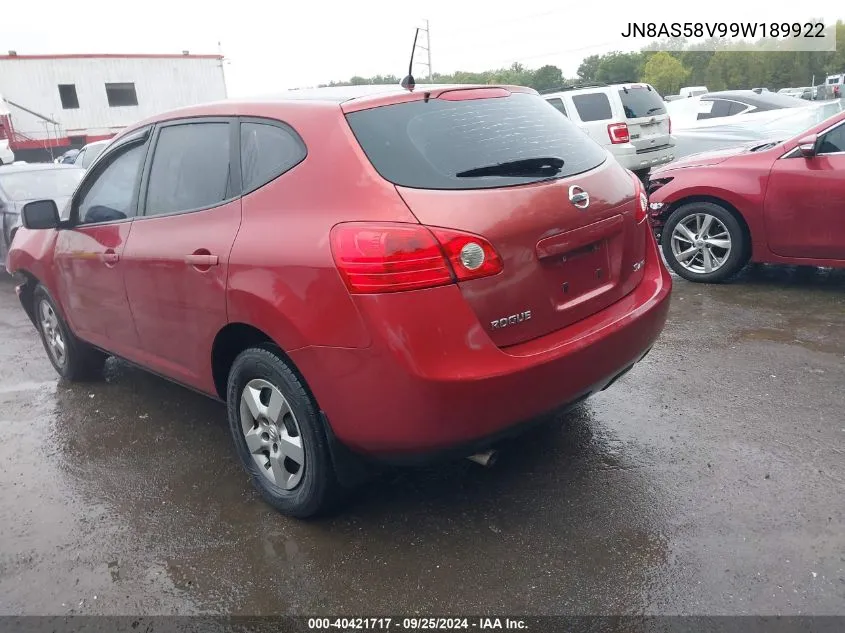 JN8AS58V99W189922 2009 Nissan Rogue S