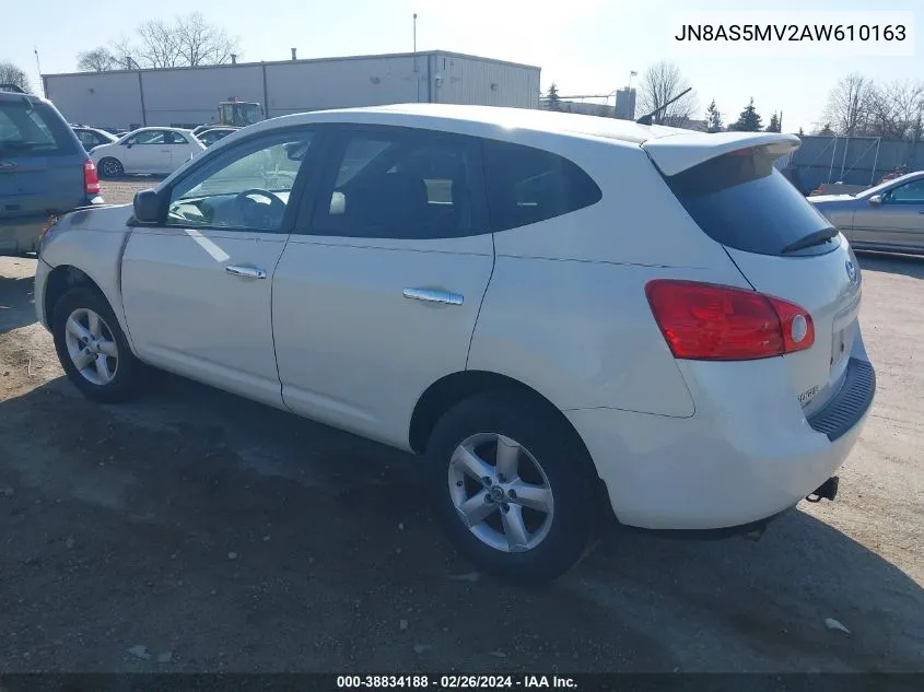 2010 Nissan Rogue S VIN: JN8AS5MV2AW610163 Lot: 38834188