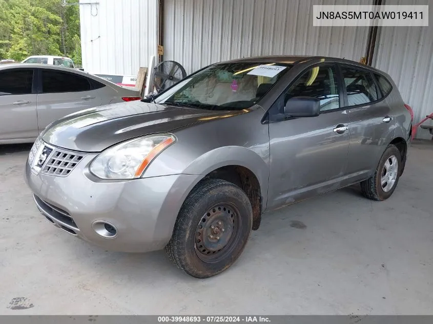 2010 Nissan Rogue S VIN: JN8AS5MT0AW019411 Lot: 39948693