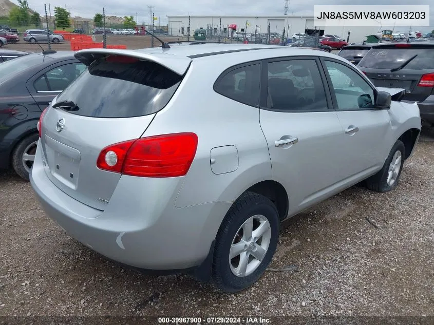 2010 Nissan Rogue S VIN: JN8AS5MV8AW603203 Lot: 39967900