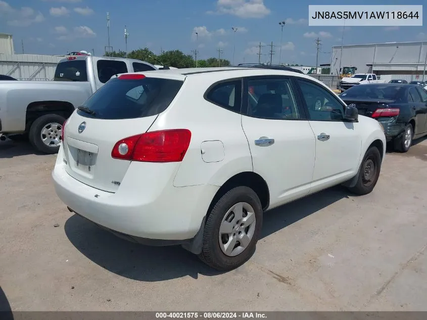 2010 Nissan Rogue S VIN: JN8AS5MV1AW118644 Lot: 40021575