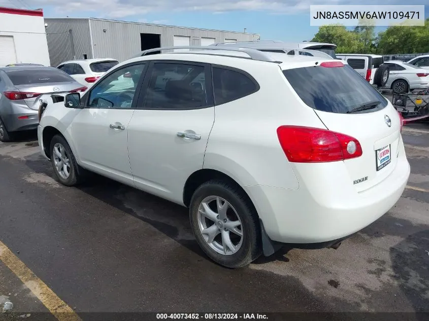 2010 Nissan Rogue Sl VIN: JN8AS5MV6AW109471 Lot: 40073452