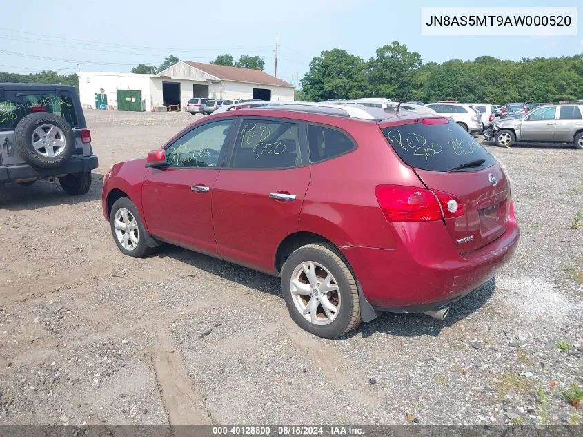 2010 Nissan Rogue Sl VIN: JN8AS5MT9AW000520 Lot: 40128800