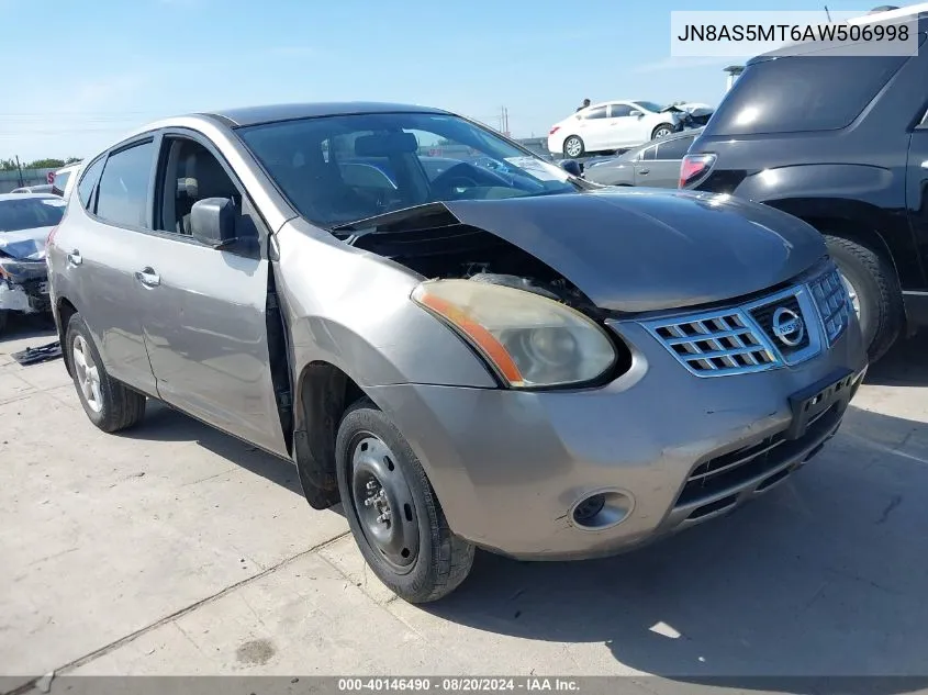 2010 Nissan Rogue S/Sl/Krom VIN: JN8AS5MT6AW506998 Lot: 40146490