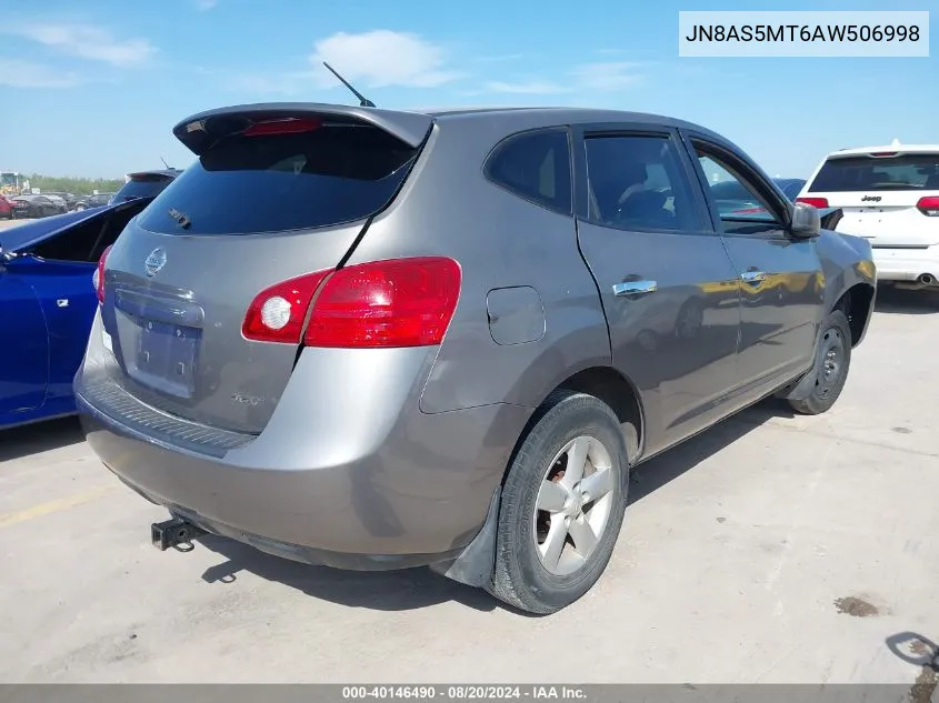 2010 Nissan Rogue S/Sl/Krom VIN: JN8AS5MT6AW506998 Lot: 40146490