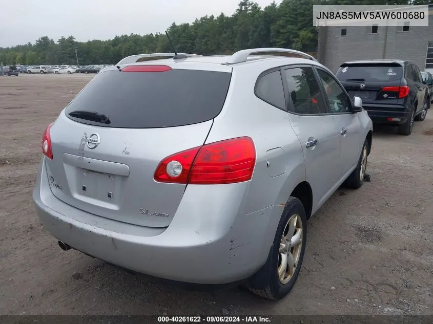 2010 Nissan Rogue S/Sl/Krom VIN: JN8AS5MV5AW600680 Lot: 40261622