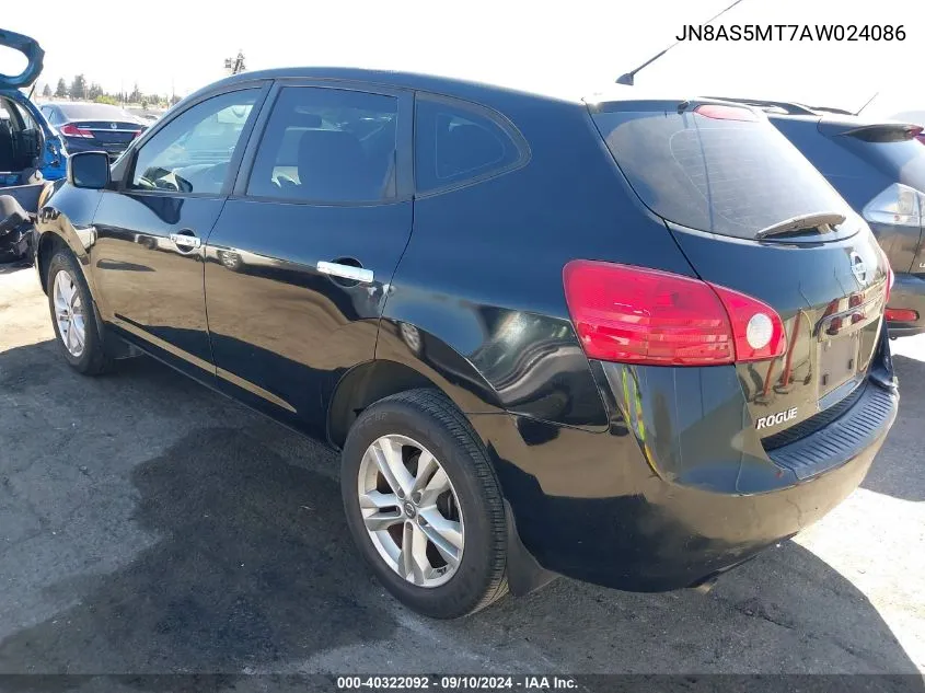 2010 Nissan Rogue S VIN: JN8AS5MT7AW024086 Lot: 40322092