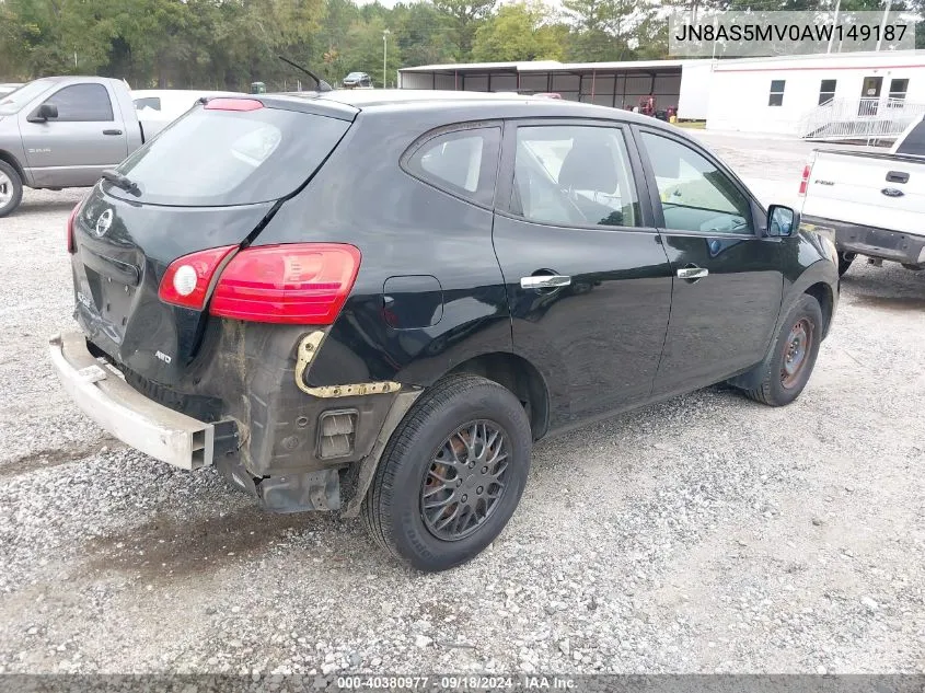 2010 Nissan Rogue S/Sl/Krom VIN: JN8AS5MV0AW149187 Lot: 40380977