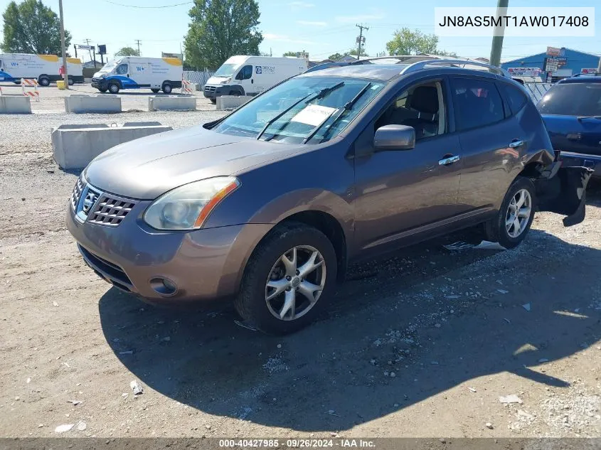 2010 Nissan Rogue Sl VIN: JN8AS5MT1AW017408 Lot: 40427985