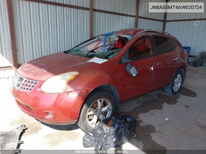 2010 Nissan Rogue Sl VIN: JN8AS5MT4AW020724 Lot: 40472039