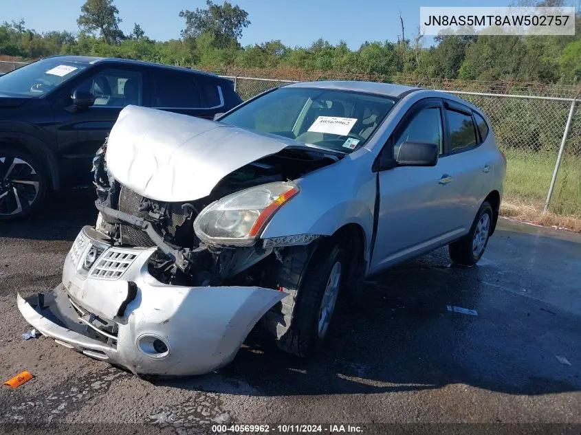 2010 Nissan Rogue S VIN: JN8AS5MT8AW502757 Lot: 40569962