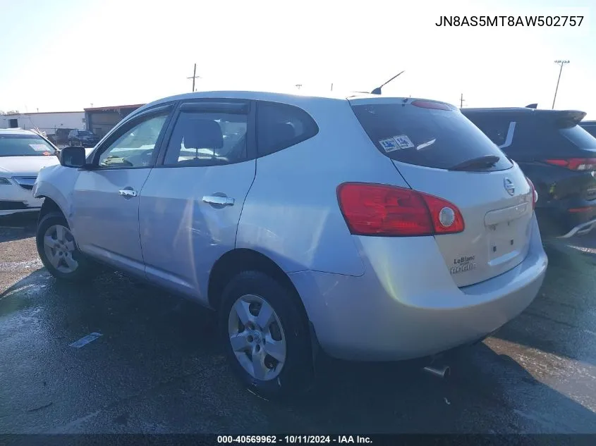 2010 Nissan Rogue S VIN: JN8AS5MT8AW502757 Lot: 40569962