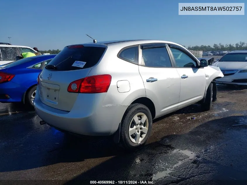 2010 Nissan Rogue S VIN: JN8AS5MT8AW502757 Lot: 40569962