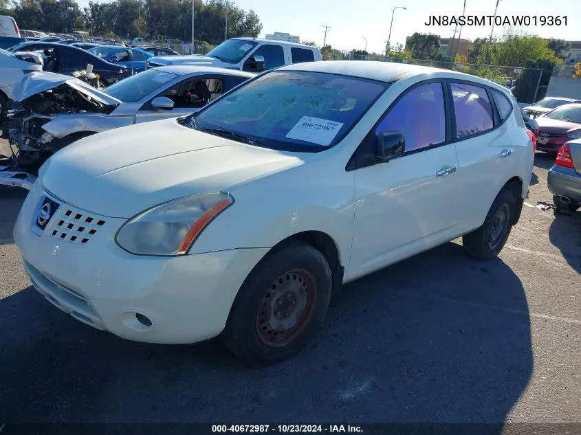 2010 Nissan Rogue S VIN: JN8AS5MT0AW019361 Lot: 40672987