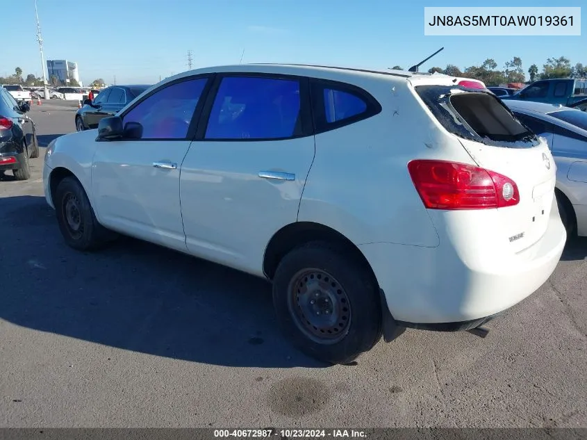 2010 Nissan Rogue S VIN: JN8AS5MT0AW019361 Lot: 40672987