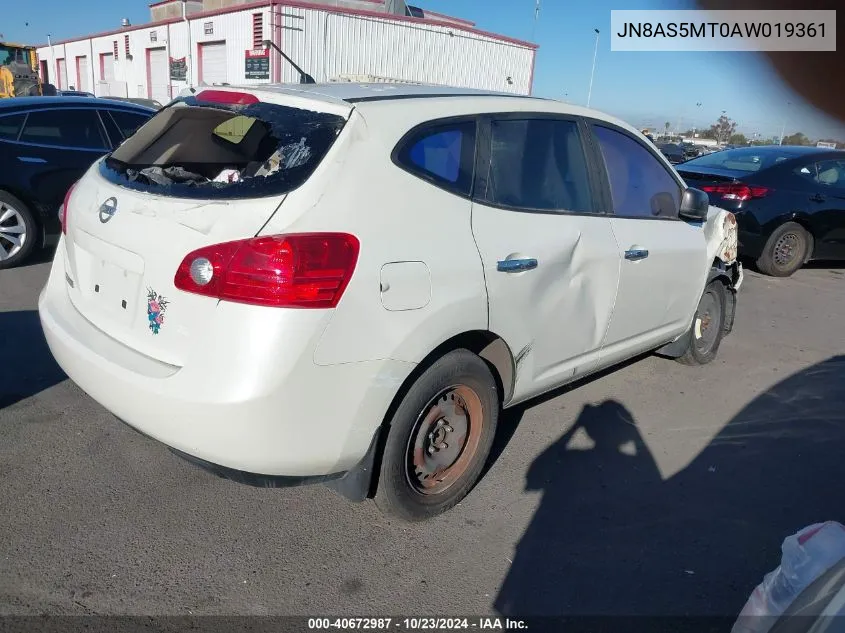 2010 Nissan Rogue S VIN: JN8AS5MT0AW019361 Lot: 40672987