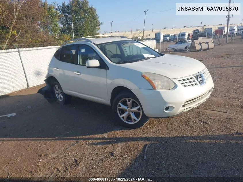 2010 Nissan Rogue Sl VIN: JN8AS5MT6AW005870 Lot: 40681738