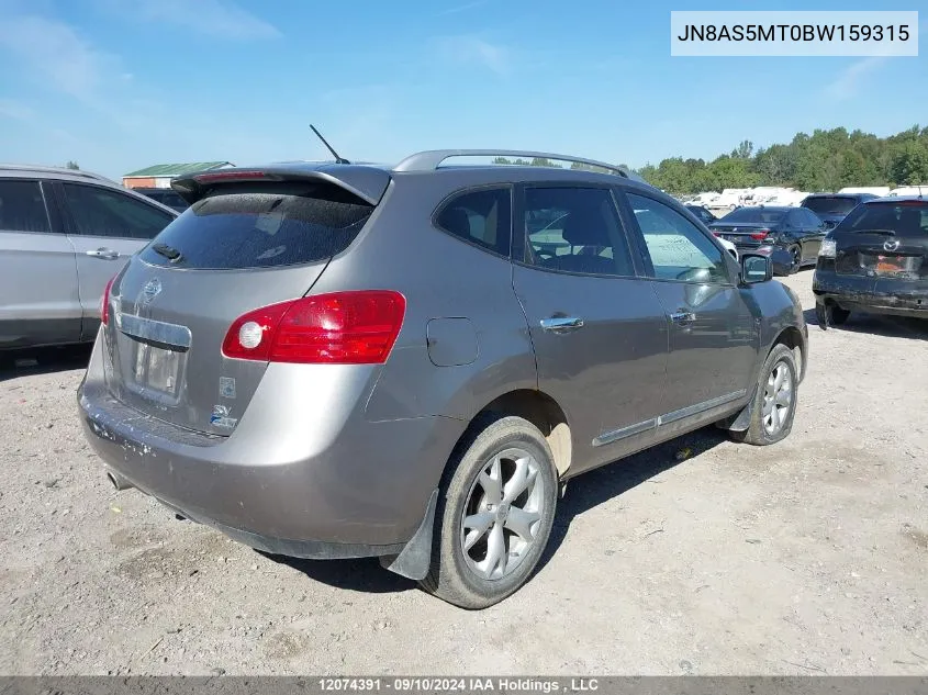 2011 Nissan Rogue VIN: JN8AS5MT0BW159315 Lot: 12074391