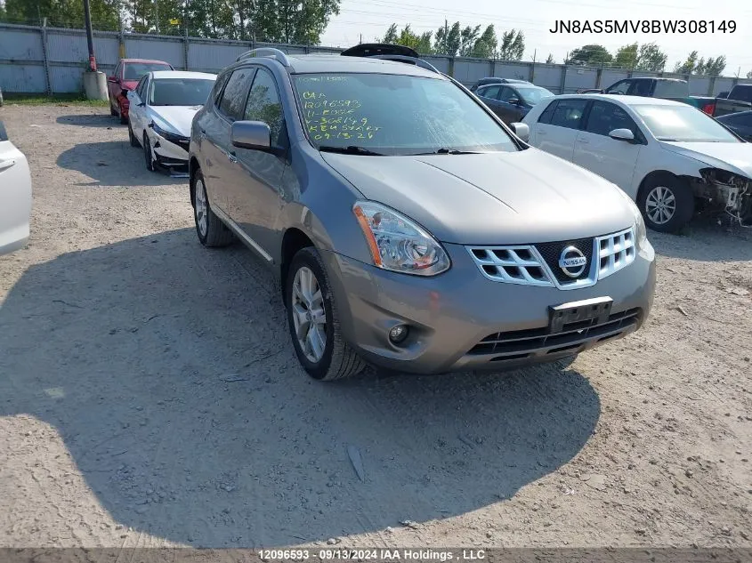 2011 Nissan Rogue Sv VIN: JN8AS5MV8BW308149 Lot: 12096593