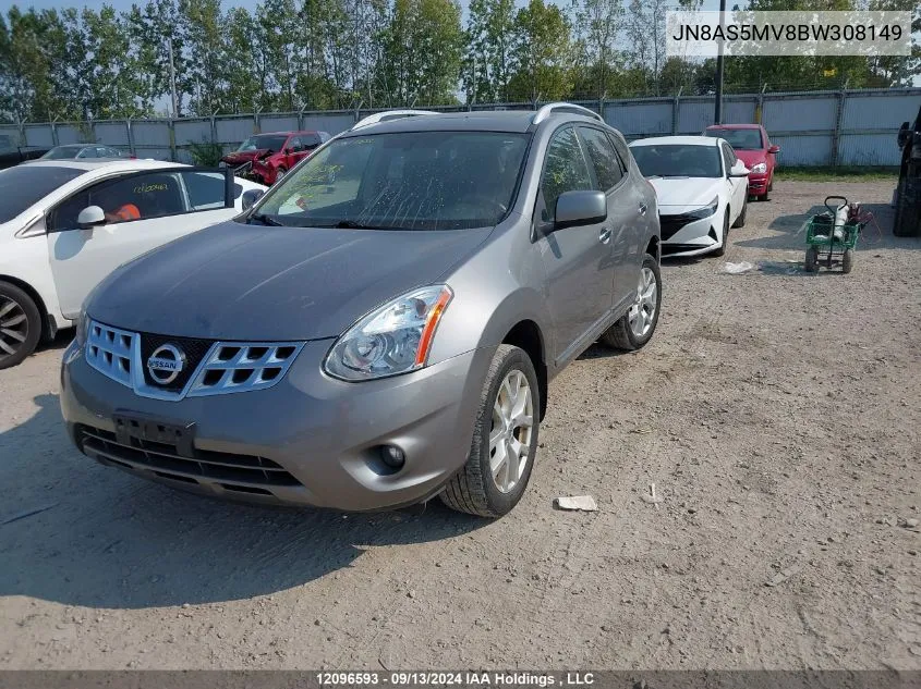 2011 Nissan Rogue Sv VIN: JN8AS5MV8BW308149 Lot: 12096593