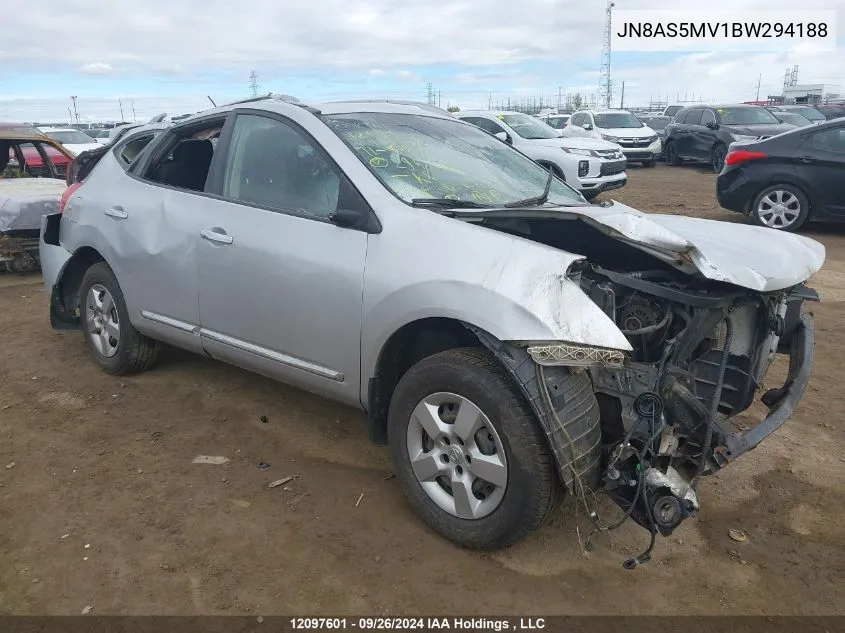 2011 Nissan Rogue S VIN: JN8AS5MV1BW294188 Lot: 12097601