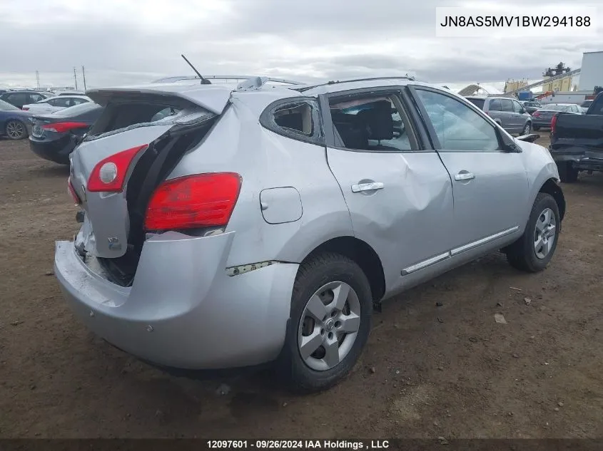 2011 Nissan Rogue S VIN: JN8AS5MV1BW294188 Lot: 12097601