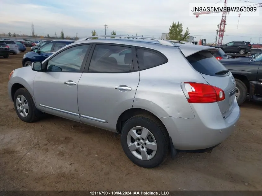 2011 Nissan Rogue S VIN: JN8AS5MV8BW265089 Lot: 12116790