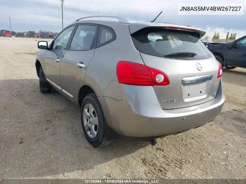 2011 Nissan Rogue S VIN: JN8AS5MV4BW267227 Lot: 12124394