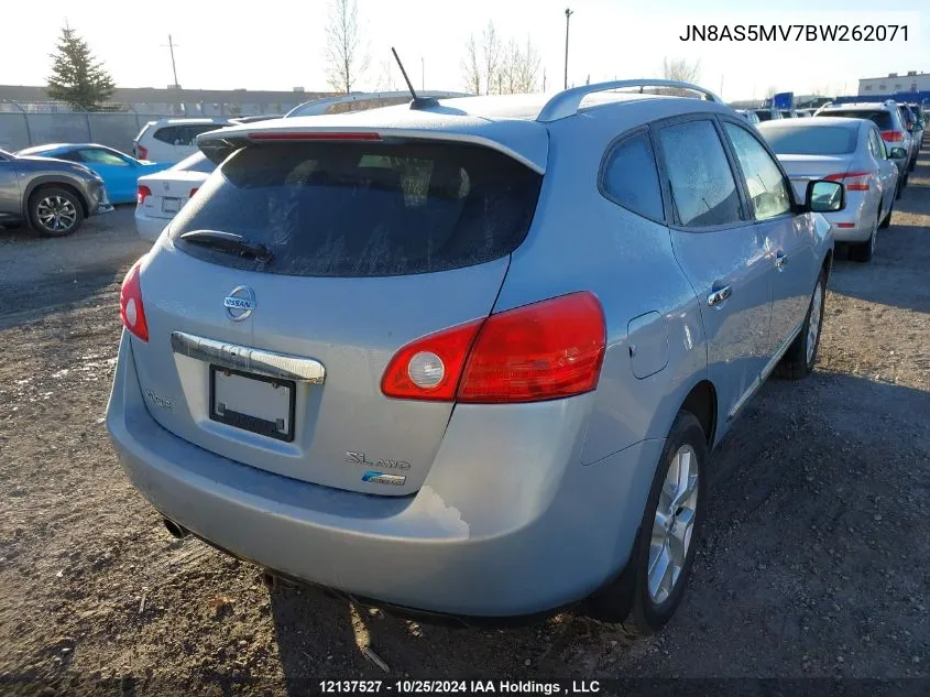 2011 Nissan Rogue S/Sv/Krom VIN: JN8AS5MV7BW262071 Lot: 12137527