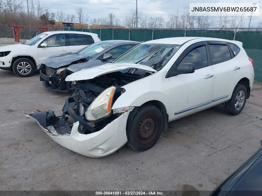 2011 Nissan Rogue S VIN: JN8AS5MV6BW265687 Lot: 38841051