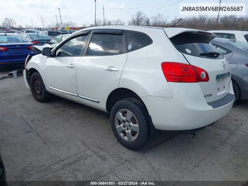 2011 Nissan Rogue S VIN: JN8AS5MV6BW265687 Lot: 38841051