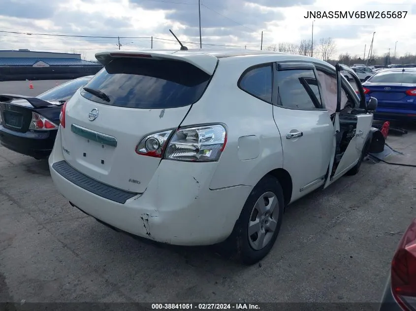 2011 Nissan Rogue S VIN: JN8AS5MV6BW265687 Lot: 38841051