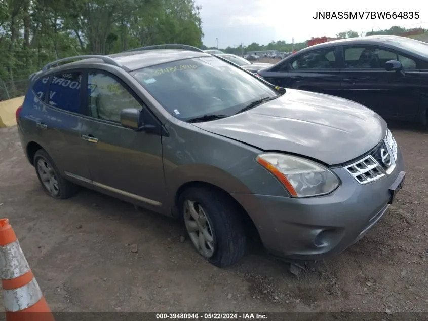 2011 Nissan Rogue Sv VIN: JN8AS5MV7BW664835 Lot: 40789927