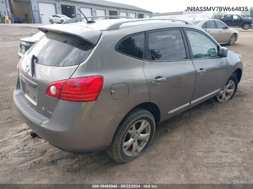 2011 Nissan Rogue Sv VIN: JN8AS5MV7BW664835 Lot: 40789927