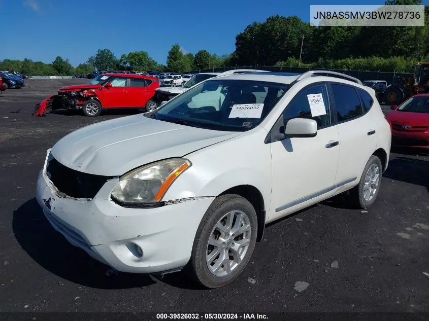 2011 Nissan Rogue Sv VIN: JN8AS5MV3BW278736 Lot: 39526032