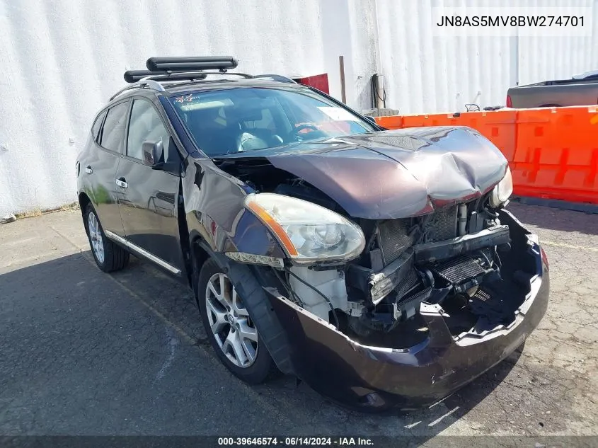 2011 Nissan Rogue Sv VIN: JN8AS5MV8BW274701 Lot: 39646574