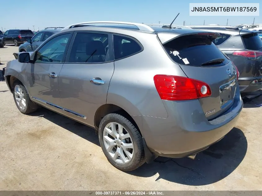 2011 Nissan Rogue Sv VIN: JN8AS5MT6BW187569 Lot: 39737371