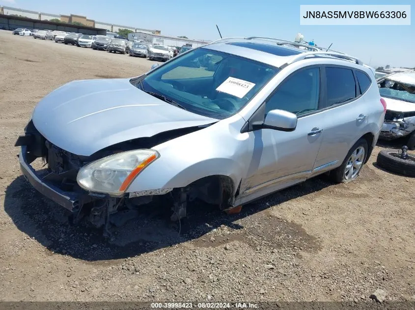 2011 Nissan Rogue Sv VIN: JN8AS5MV8BW663306 Lot: 39998423