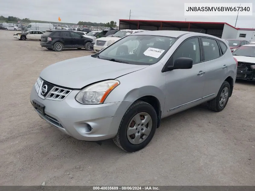 2011 Nissan Rogue S VIN: JN8AS5MV6BW667340 Lot: 40035689