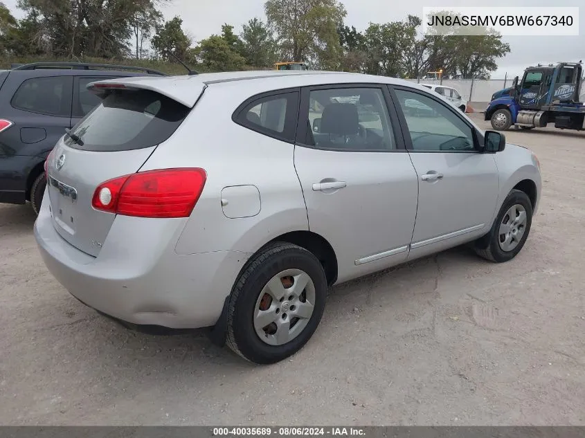 2011 Nissan Rogue S VIN: JN8AS5MV6BW667340 Lot: 40035689