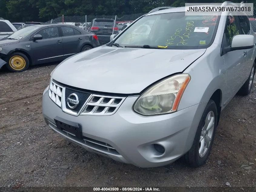 2011 Nissan Rogue Sv VIN: JN8AS5MV9BW673018 Lot: 40043509