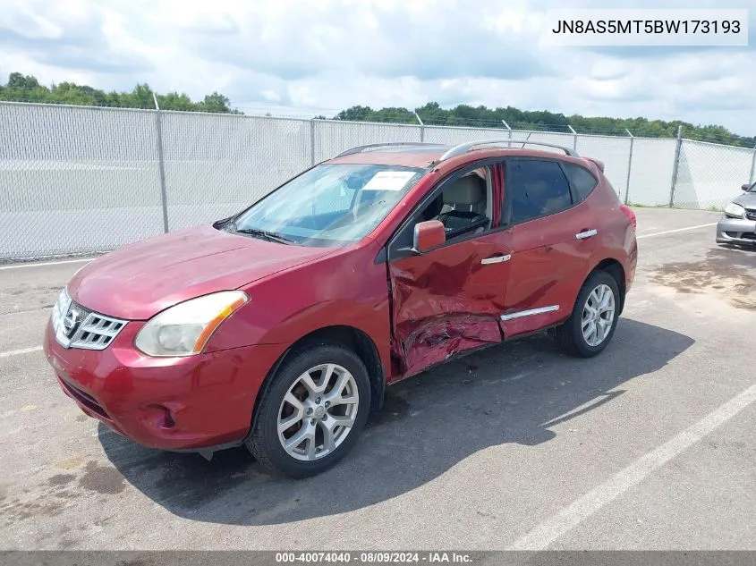 2011 Nissan Rogue Sv VIN: JN8AS5MT5BW173193 Lot: 40074040