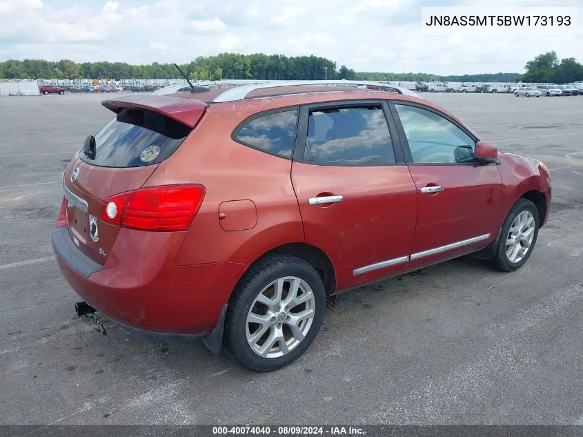 2011 Nissan Rogue Sv VIN: JN8AS5MT5BW173193 Lot: 40074040