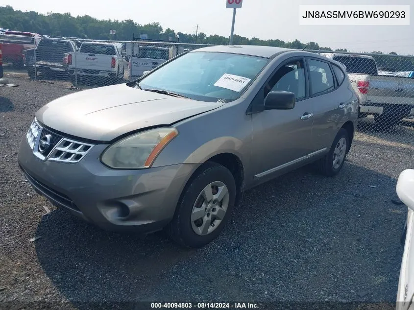 2011 Nissan Rogue S VIN: JN8AS5MV6BW690293 Lot: 40094803