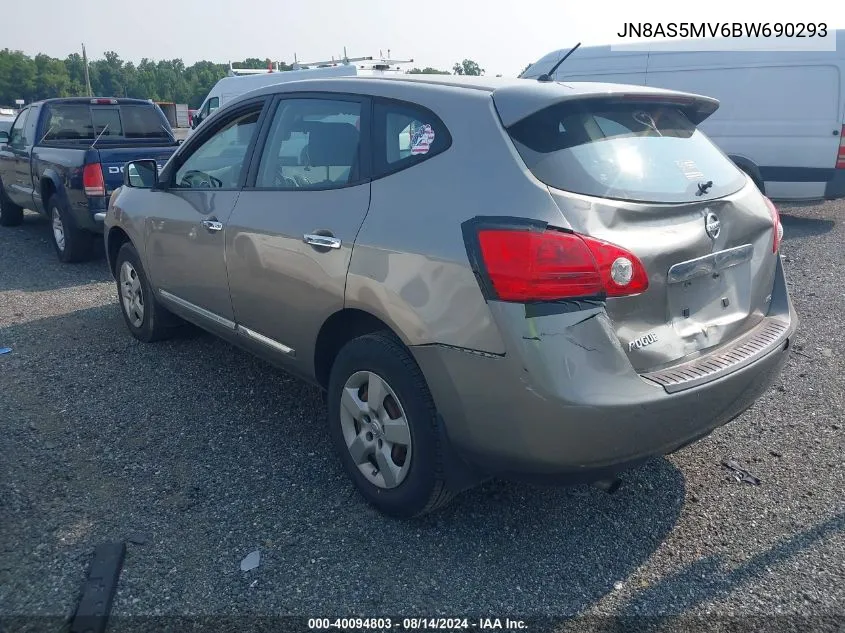 2011 Nissan Rogue S VIN: JN8AS5MV6BW690293 Lot: 40094803