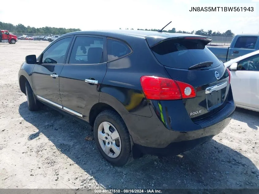 2011 Nissan Rogue S VIN: JN8AS5MT1BW561943 Lot: 40127510