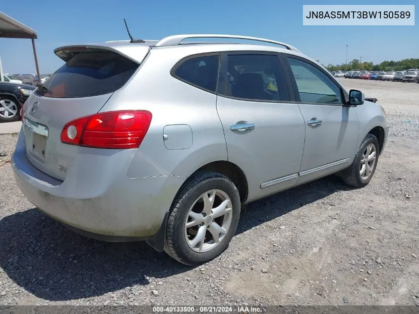 2011 Nissan Rogue Sv VIN: JN8AS5MT3BW150589 Lot: 40133500