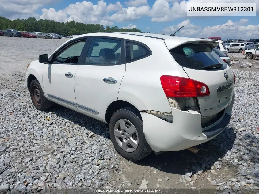 2011 Nissan Rogue S VIN: JN8AS5MV8BW312301 Lot: 40140926