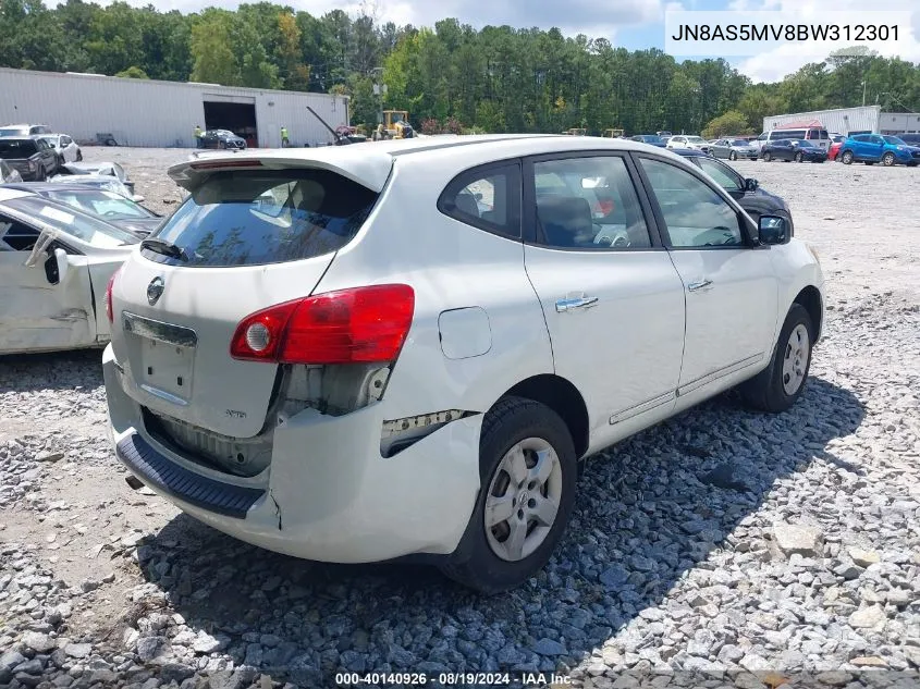 2011 Nissan Rogue S VIN: JN8AS5MV8BW312301 Lot: 40140926