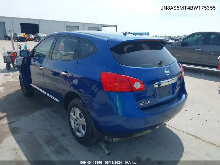 2011 Nissan Rogue S VIN: JN8AS5MT4BW175355 Lot: 40141856